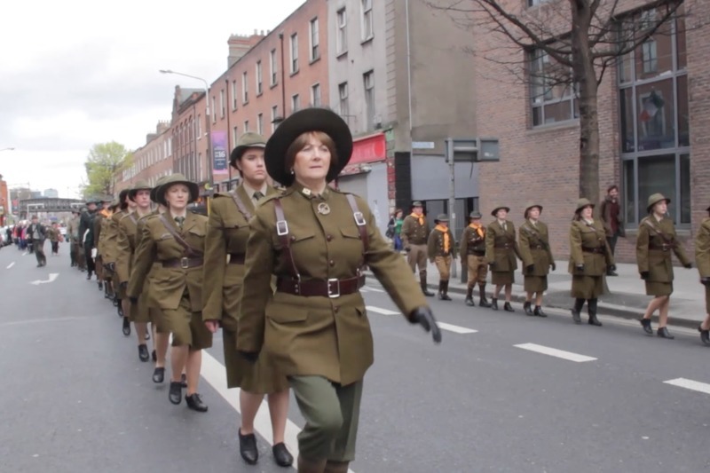 Na mílte ag comóradh Éirí Amach na Cásca 1916 i mBaile Átha Cliath